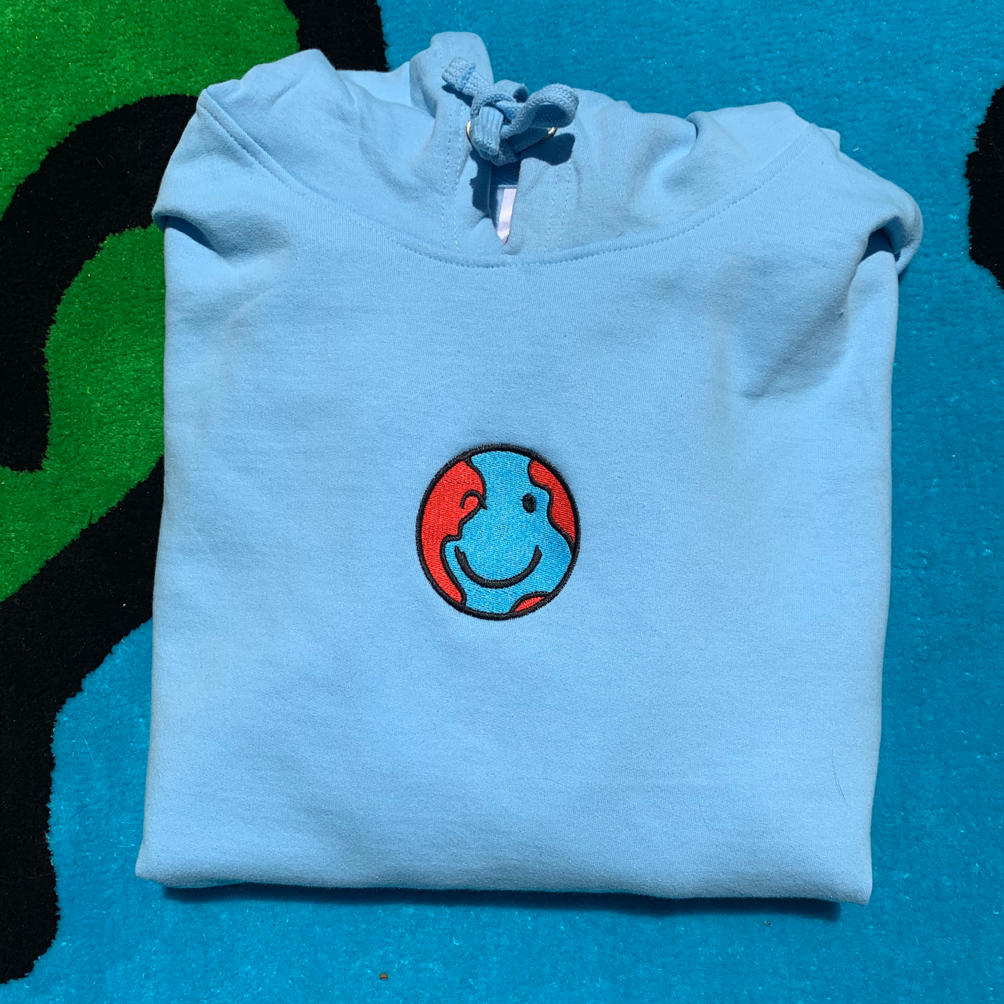 Blue Rasberry Embroidered Hoodie